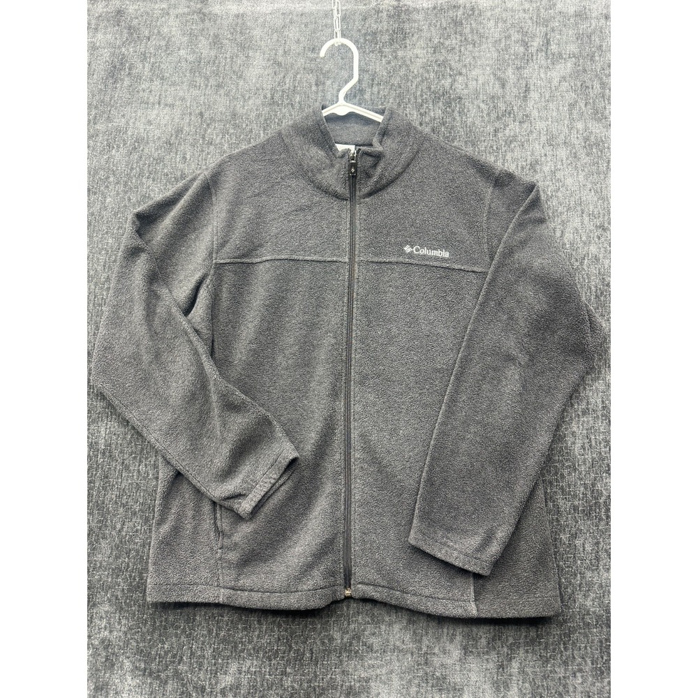 Columbia Steens Mountain 2.0 Full Zip Fleece Jacket Mens Large Gray Mock Neck